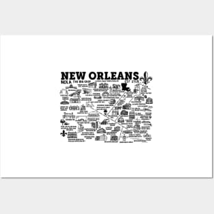 New Orleans Map Posters and Art